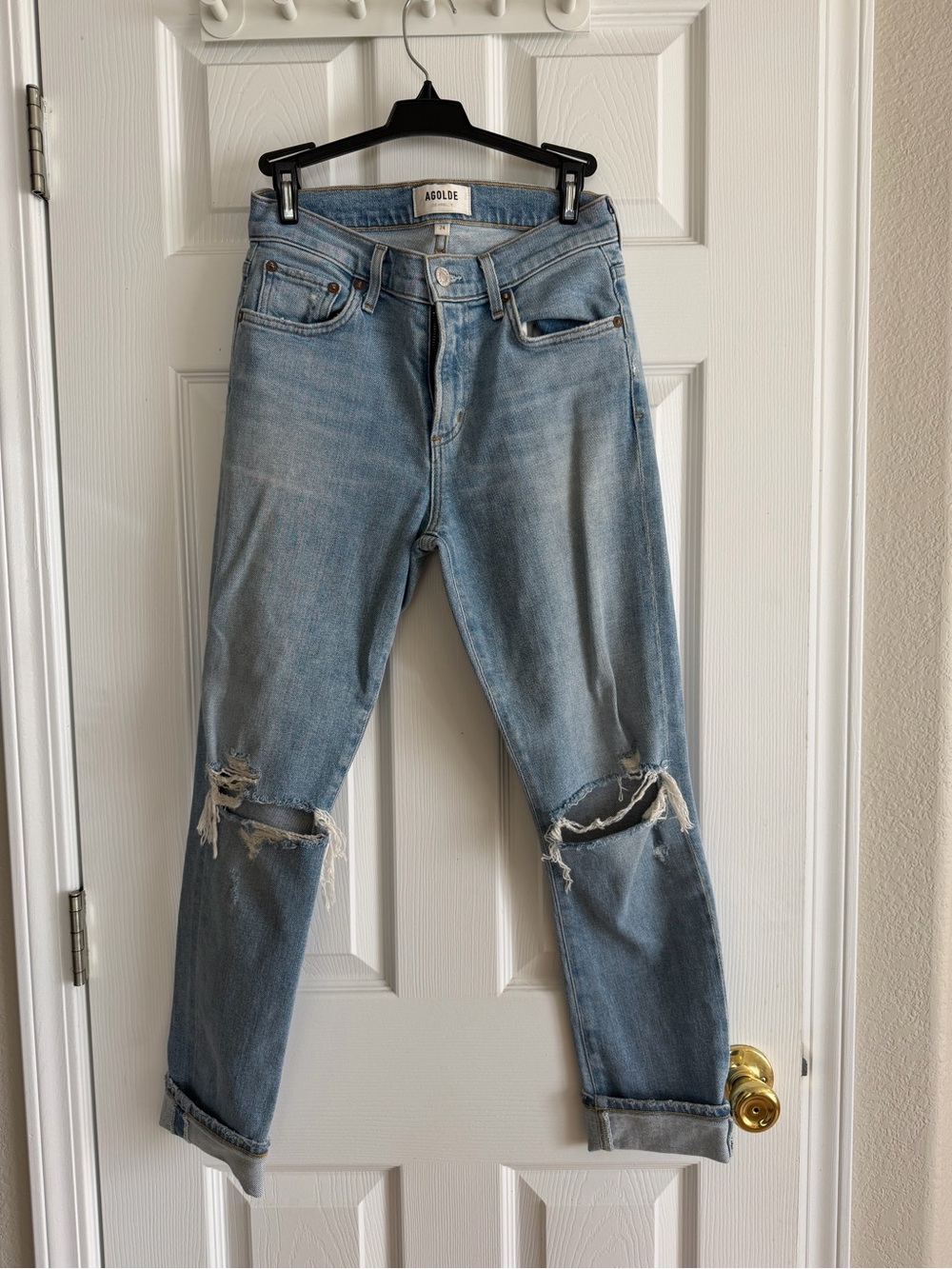 AGOLDE Light Blue Distressed Jeans